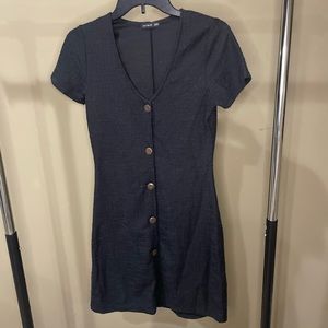 Black button up dress